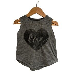 CHASER grey & black soft “love” tank top - size 2
